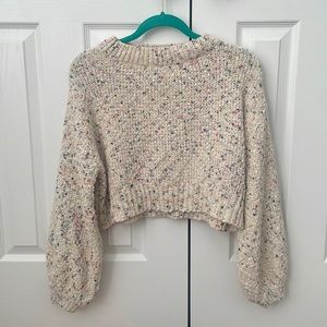 Multicolor lightweight crop sweater